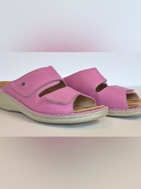Finn Comfort Pink Leather Comfort Slide Sandals EU 38 US Size 8